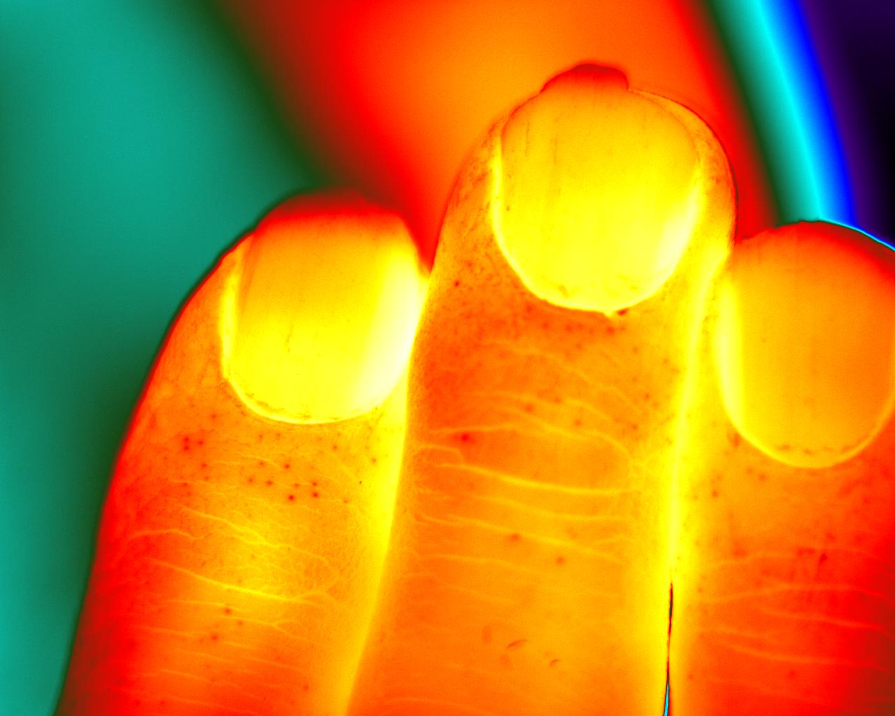 X8500 Human skin on fingers
